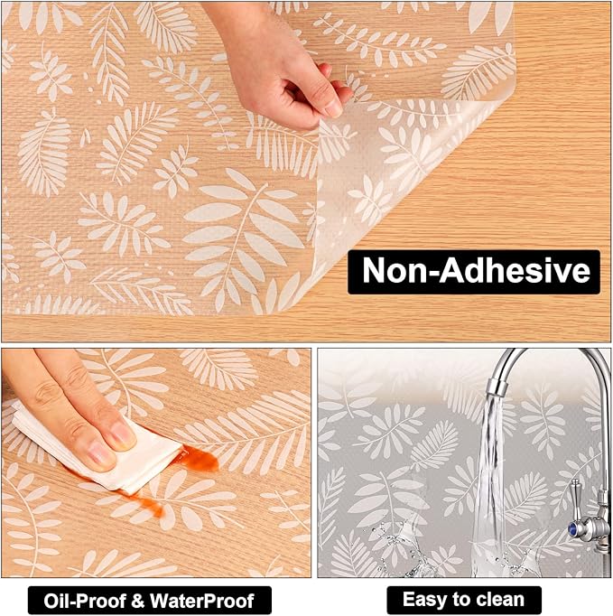 Cooyes Shelf and Drawer Liners for Kitchen Cabinets, Non Adhesive Cabinet Liner, EVA Waterproof Durable Non-Slip Drawer Mats for Shelves, Refrigerator, Storage, Desks(11.8" W x 118" L)
