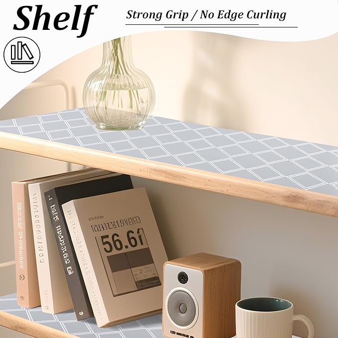Cabinet Liners for Shelves Waterproof 20 Inch X 20 FT Shelf Liners for Kitchen Cabinets Non-Adhesive Drawer Liners Non Slip Grip Cupboard Paper Liners for Kitchen Bathroom Closet Fridge Pantry