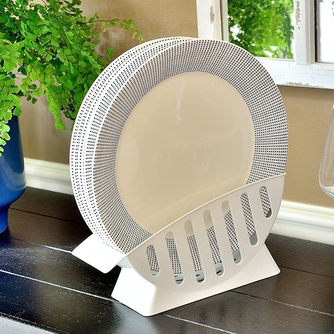 Youngever 10 Inch Dinner Plates Holder, Dish Drainer, Salad Plate Holder, Dessert Plate Holder, Dinner Plates Rack, Plastic Plates Holder