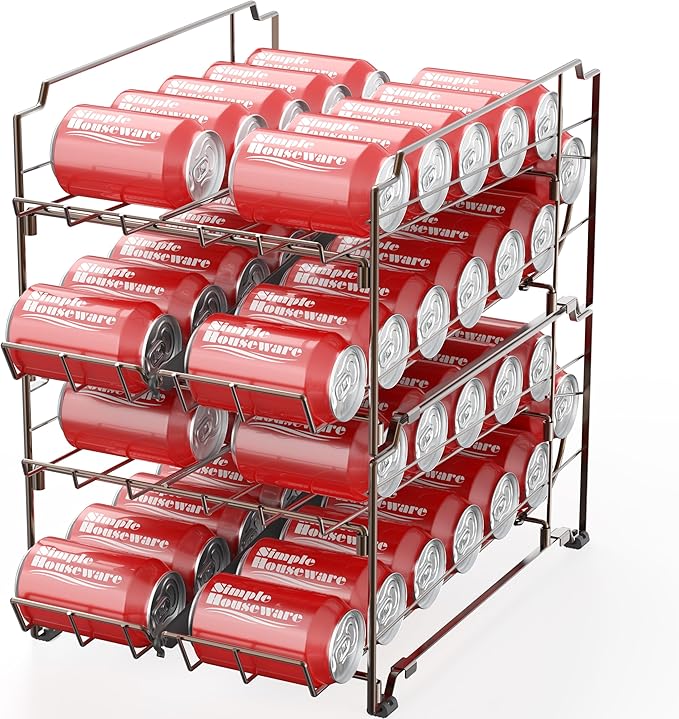 Simple Houseware Dual Row Front Loading Stackable Can Dispenser, Bronze