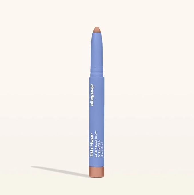 ALLEYOOP 11th Hour Cream Eye Shadow Sticks - Coffee Break (Matte) - Award-winning Eyeshadow Stick - Smudge-Proof and Crease Proof for Over 11 Hours - Easy-To-Apply and Compact for Travel, 0.05 Oz