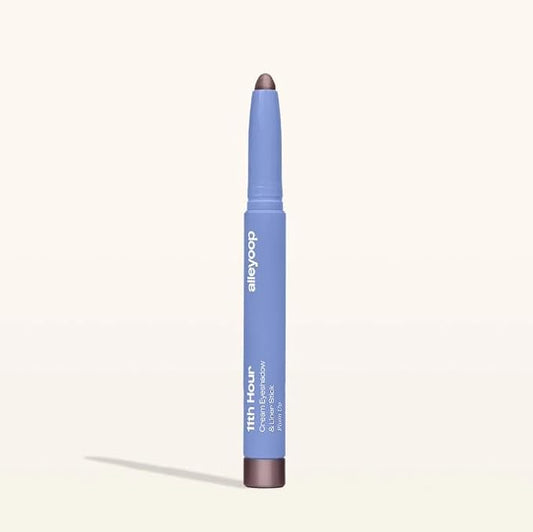 ALLEYOOP 11th Hour Waterproof Cream Eyeshadow Stick – Long-Lasting Eye Shadow Pencil & Eyeliner, Cream to Powder Stick & Highlighter – Smudge-Proof Eyeshadow Shimmer, Plum Up Shimmer