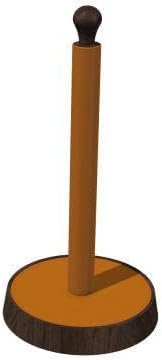 YUMORE Paper Towel Holder for Kitchen Countertop - Designer Walnut Wood and Leather Stand with Stabel Base, Modern Organizer for Bathroom