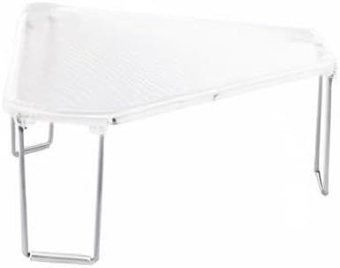 mDesign Plastic/Steel Freestanding Foldable Corner Stackable Organizer Shelf for Kitchen, Counter, Pantry, Cabinet Storage, Holds Plates, Dishes, Ligne Collection, 2 Pack - Clear