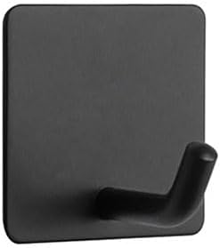 EDMILE Adhesive Towel Hooks for Bathrooms, 8 Piece Towel Hooks for Hanging Hat Robe Coat, Stick on Hooks for Kitchens, Strong Self-Adhesive No Damage Sticky Hook, Black