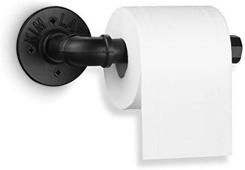 2 Pack Industrial Pipe Toilet Paper Holder, Heavy Duty DIY Vintage Rustic Iron Roll Tissue Wall Mount Paper Holder Towel Racks with Hardware for Bathroom, Kitchen, Bedroom, Hallway