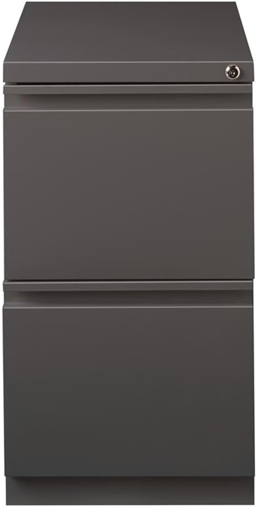Pemberly Row 20" 2-Drawer Modern Metal Mobile Pedestal Filing Cabinet in Espresso