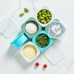 KEVJES PLUS 1000ml Pizza Dough Proofing Containers for DIY family Artisan Pizza, Food Grade Silicone Stackable Boxes with Lids, Freezer, Fridge, Dishwasher Safe,4sets (Green+Blue+Gray+Space Gray)