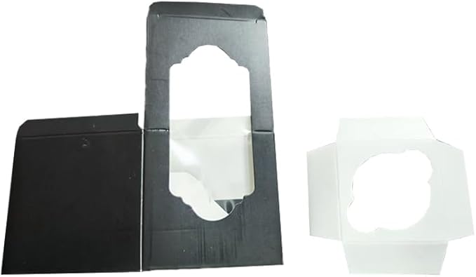 Generic 50PCS 2.5 × 2.5 × 2.5 inch mini Cake Boxes with Window Bakery Boxes Pastry Boxes for Cake, Pastries Chocolates Cupcakes (Black), 2.5CDGH
