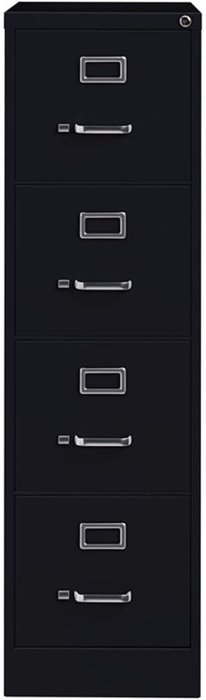 Pemberly Row 4 Drawer 26.5" Deep Letter Filing Cabinet in Black, Fully Assembled