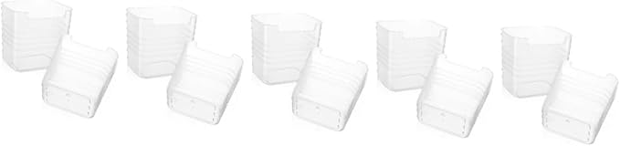 GLEAVI 10pcs Translucent Fridge Organizer Bins Vertical Storage for Refrigerator Door Food-Grade Seasoning Storage Box for Kitchen and Pantry Organization
