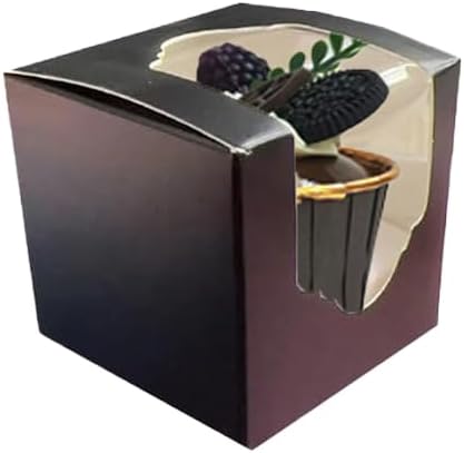 Generic 50PCS 2.5 × 2.5 × 2.5 inch mini Cake Boxes with Window Bakery Boxes Pastry Boxes for Cake, Pastries Chocolates Cupcakes (Black), 2.5CDGH