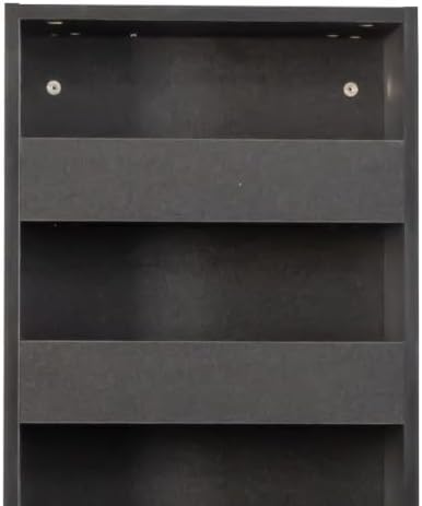 Single-Sided Open Shelf Tall Narrow Pull Out Storage Shelf, 7 Tier Slim Rolling Pantry Storage Cart Next to Fridge Spice Rack Shelves for Kitchen Bathroom Laundry Narrow Places (Black1)