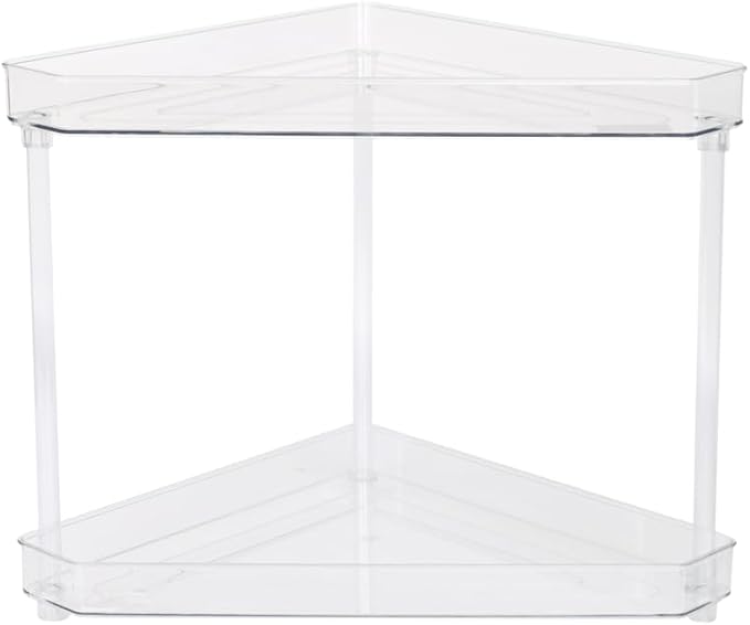 YBM Home Elegant 2-Tier Lucite Plastic Bathroom Vanity Office Countertop Corner Rack, Pack of 6