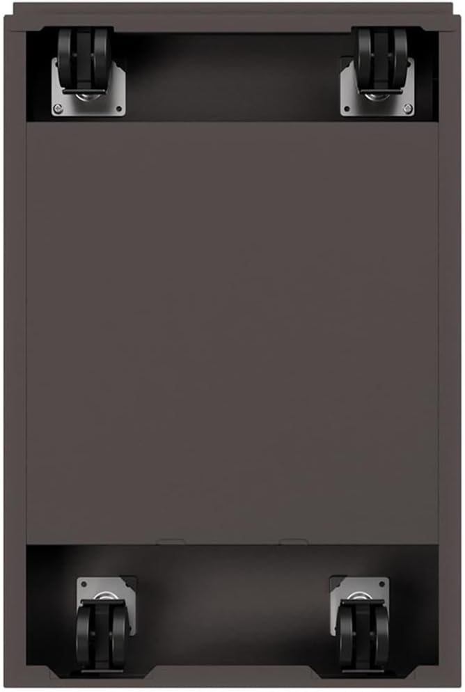 Pemberly Row 20" 2-Drawer Modern Metal Mobile Pedestal Filing Cabinet in Espresso