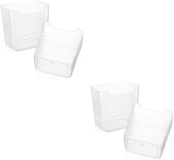 OUNONA 4pcs Translucent Refrigerator Organizer Bins for Efficient Kitchen Storage for Easy Access for Fruits Vegetables and Condiments