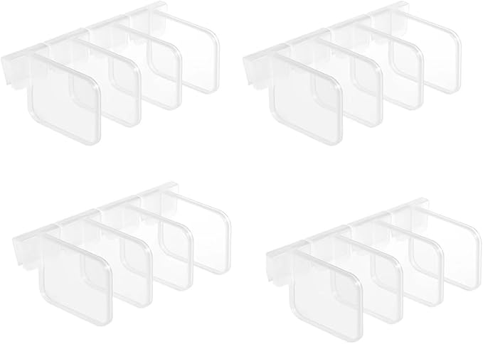 20Pcs Adjustable Plastic Storage Dividers, Transparent Multi-Purpose Organizer for Refrigerator, Freezer, Kitchen Drawers, Cabinets