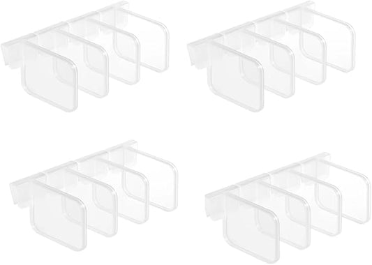 20Pcs Adjustable Plastic Storage Dividers, Transparent Multi-Purpose Organizer for Refrigerator, Freezer, Kitchen Drawers, Cabinets