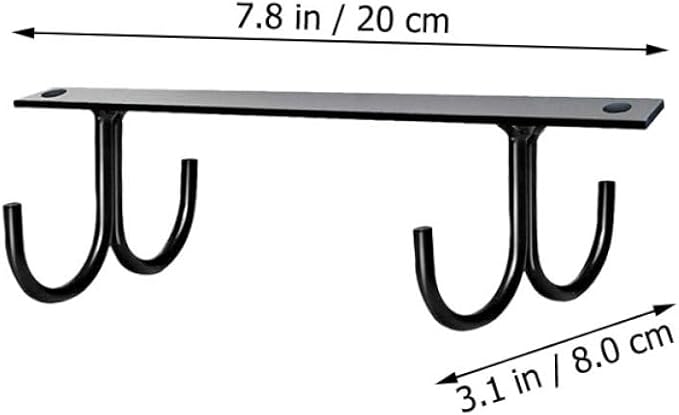 2 Set Under Cabinet Coffee Mug Holder Rack with Hooks Space-Saving Iron Cup Organizer for Kitchen Storage Draining Design for Clean Glass Cup Hanging and Multi-Purpose Use