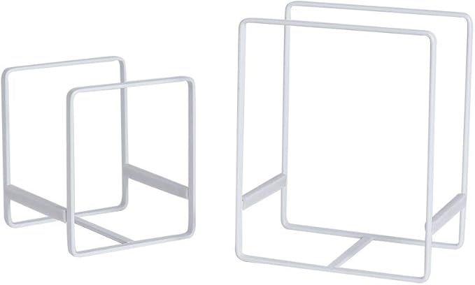 ORZ Organizer for Cabinet, Set of 2 Plate Holders Metal Plate Storage Rack for Counter-top and Cupboard