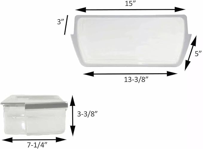 W10321304 Door Shelf Bin - for Whirlpool Refrigerator Door shelves - Fridge door condiments beverages organizer - Refrigerator door bin replacement - Fridge plastic shelves bins - W 16-1/4 in