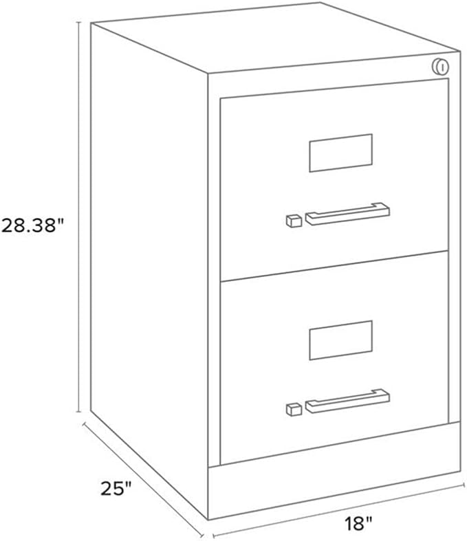 Scranton & Co 25" 2-Drawer Metal Legal Width Vertical Filing Cabinet in Beige