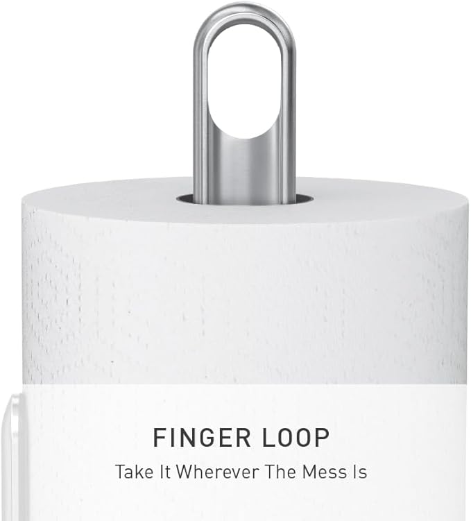 simplehuman Tension Arm Standing Paper Towel Holder, Heavy-Duty, Easy One-Handed Tear, Kitchen Countertop, Brushed Stainless Steel
