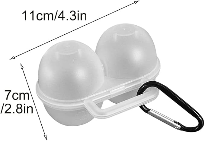 2pcs Eggs Carrier Case, Portable 2 Girds Egg Holder Container with D Buckle, Reusable Plastic Leakproof Shockproof Eggs Box Egg Tray for Kitchen Outdoor Camping Picnic Hiking