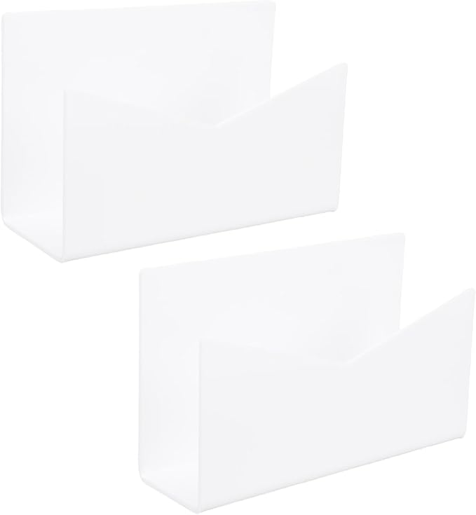 Sorandy 2 Pack Acrylic Mail Organizer, Mail Holder Stand, Vertical File Folder, Letter Sorter Desk Envelope Rack, for Home Office School Envelope Bill Filling Paper Document (White)