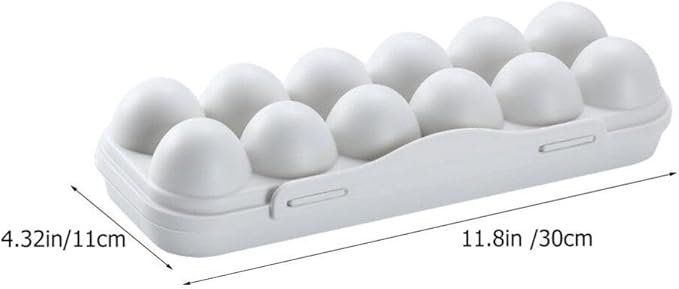 Egg Holder Refrigerator Egg Holder 12 Count Egg Storage Container Plastic Covered Egg Tray Dozen-section Carrier Bin with Lid for Fridge Kitchen Home Egg Organizer for Refrigerator