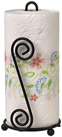 Spectrum Diversified Scroll Paper Towel Holder, Black