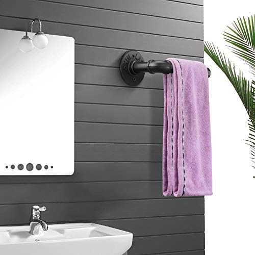 2 Pack Industrial Pipe Toilet Paper Holder, Heavy Duty DIY Vintage Rustic Iron Roll Tissue Wall Mount Paper Holder Towel Racks with Hardware for Bathroom, Kitchen, Bedroom, Hallway