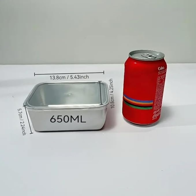 souso 6pcs 304 Stainless Steel Food Containers with Lids, Stacking Snack Containers for Office and Home