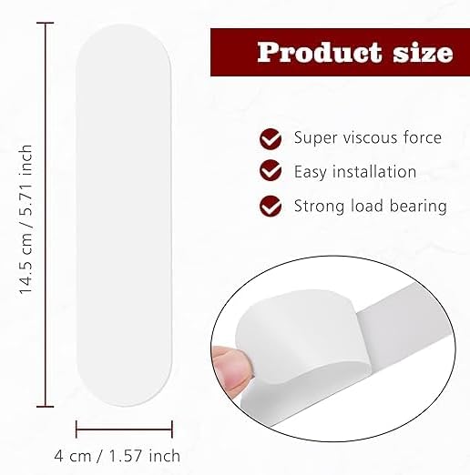 Self Adhesive Strips, Replacement Adhesive Strips Compatible with Self Adhesive Paper Towel Holder, Paper Towel Holder Under Cabinet, 5.7 x 1.6 Inch (4 Pack)