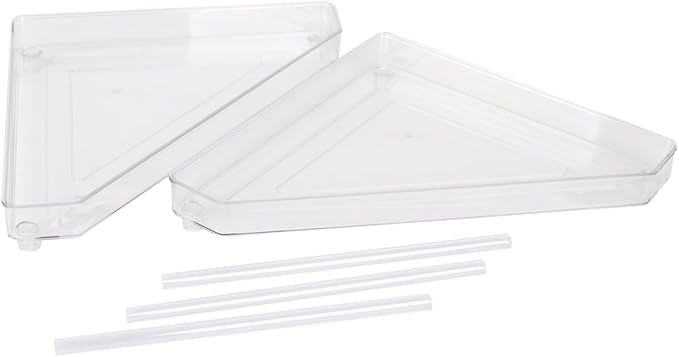 YBM HOME Elegant 2-Tier Lucite Plastic Bathroom Vanity Office Countertop Corner Rack, 1221