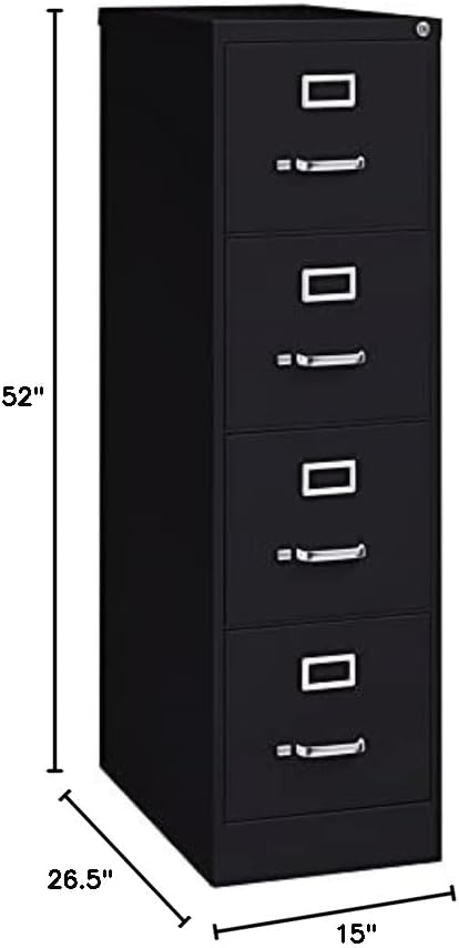 Hirsh Industries 26.5" Deep Commercial 4 Drawer Letter Size High Side Vertical File Cabinet