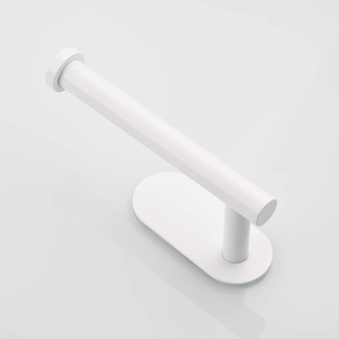 YUET Toilet Roll Holder Wall Mounted, 3M self Adhesive Toilet Roll Holder SUS 304 Stainless Steel Toilet Paper Holder No Drilling for Bathroom (White)