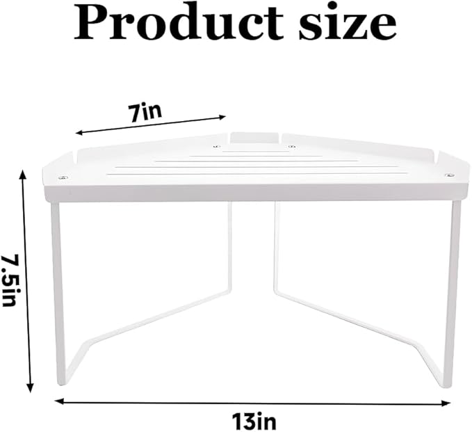 1 PCS Corner Cabinet Organizer Shelf - Set of 1 Kitchen Counter Shelves, Stackable & Expandable Storage Rack for Seasoning Storage, for Easy Access to Spices, Herbs & More (White)