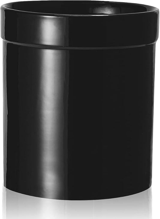 MEIGUI Ceramic Kitchen Utensil Holder, Utensil Crock Large Utensils Holder for Kitchen Decor, Cooking Tool Utensils Caddy for Countertop, Pure Black