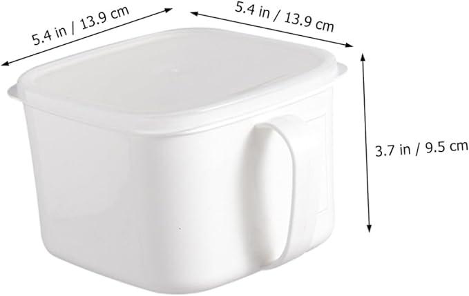 Fridge Food Container and Kitchen Cereal Organizer Large Plastic Storage Can with Handle and Label, Airtight Food Storage Box for Fruits and Snacks, 2pcs Set White
