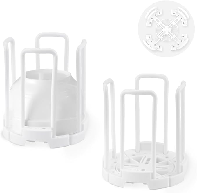 2 Pcs Bowl Rack for Kitchen Cutlery, Retractable Plastic Dish Rack, White Removable Plate Holders Drain Rack, Reusable Multifunctional Plate Organizer for Stacking Bowls and Small Plates