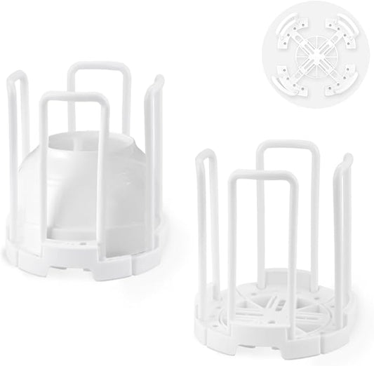 2 Pcs Bowl Rack for Kitchen Cutlery, Retractable Plastic Dish Rack, White Removable Plate Holders Drain Rack, Reusable Multifunctional Plate Organizer for Stacking Bowls and Small Plates