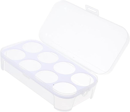 DOITOOL 8 Egg Storage Box with Lock Portable Plastic Egg Holder for Refrigerator and Camping Space-Saving 8 Carrier for Kitchen and Picnic