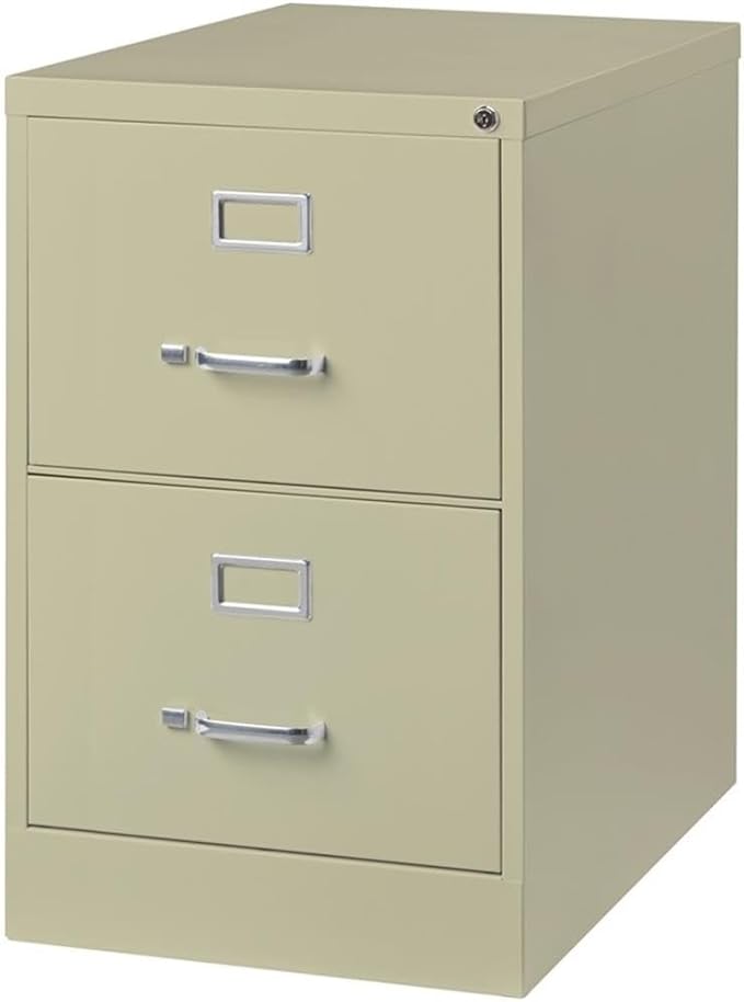 Scranton & Co 25" 2-Drawer Metal Legal Width Vertical Filing Cabinet in Beige