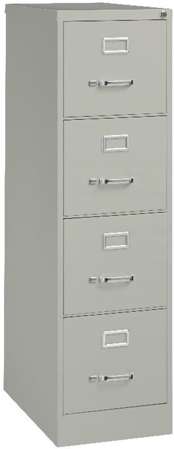 Pemberly Row Set of 3 4-Drawer Letter Width Vertical File Cabinet in Light Gray