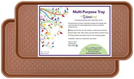SassiLeaf Multi-Purpose Tray in Decorator Colors - 30” L x 15” W x 1.20” H (Saddle Brown Set of 2)