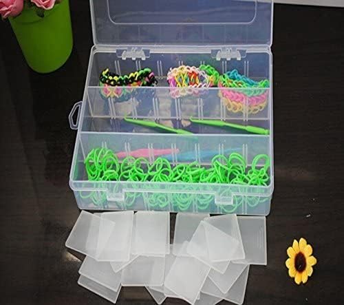 Kamay's Large Transparent Thick Hard 24 Grids Adjustable Compartment Slot Plastic Craft Storage Box Organizer For Toy Desktop Jewelry Accessory Drawer Or Kitchen Removable Dividers Container