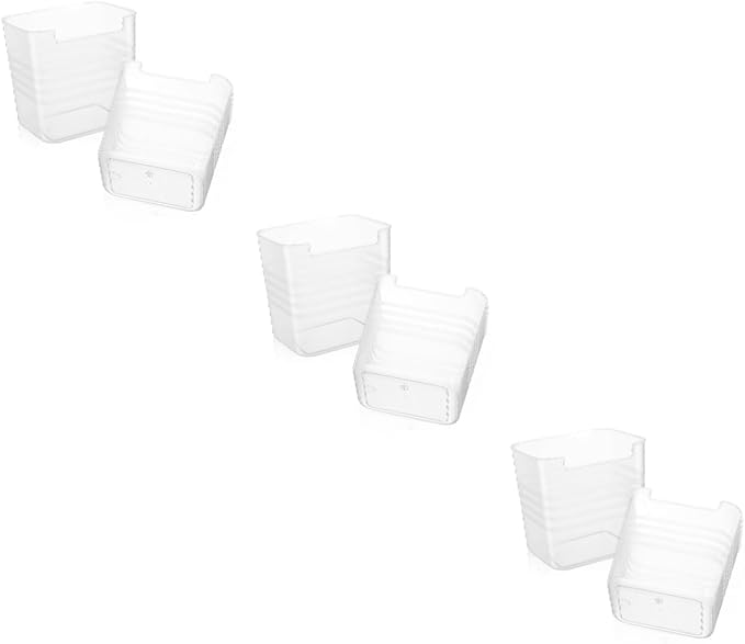 OUNONA 6pcs Translucent Refrigerator Organizer Bins for Fridge Side Door Storage for Fruits Vegetables and Spices Kitchen