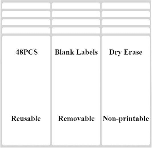 48 Pcs Reusable Dry Erase Labels, Reusable Sticky Notes Labels for Storage Bins Jars Pantry Organization, Dry Erase Stickers Fit Office School Home Craft(2x4inches)
