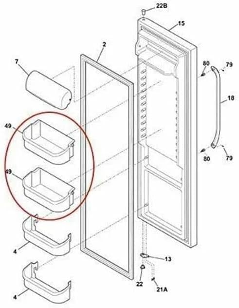240356401 Gallon Door Bin - for Frigidaire Refrigerator Door shelves - Fridge door condiments beverages organizer - Refrigerator door bin replacement - Fridge plastic shelves bin - W 14-1/4 in